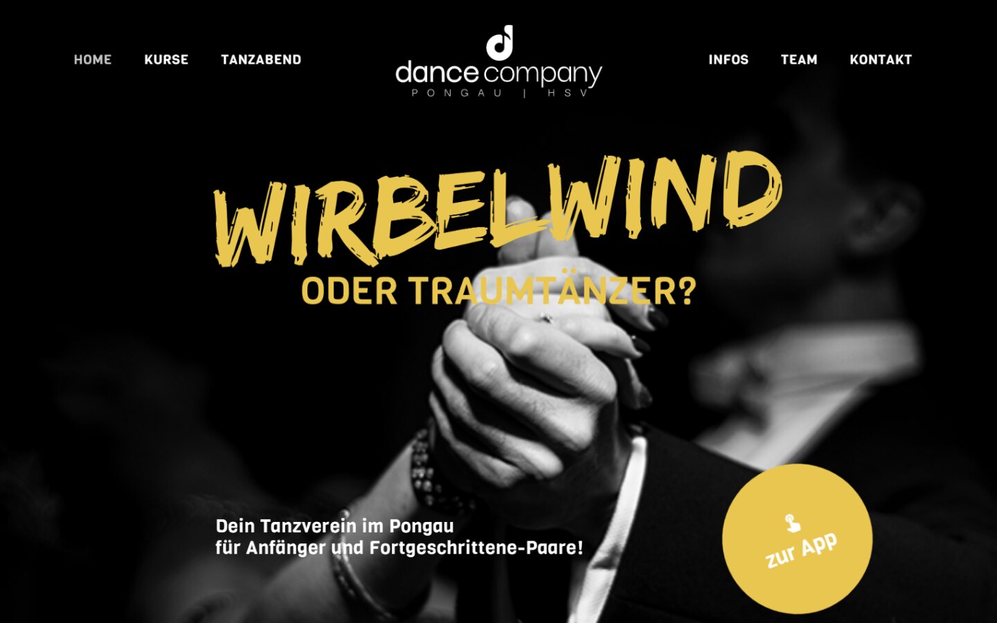 Screenshot der DanceCompany-Pongau-Webseite